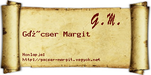 Gácser Margit névjegykártya